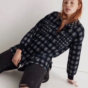 NWT Madewell Shirt Jacket Navy Plaid M